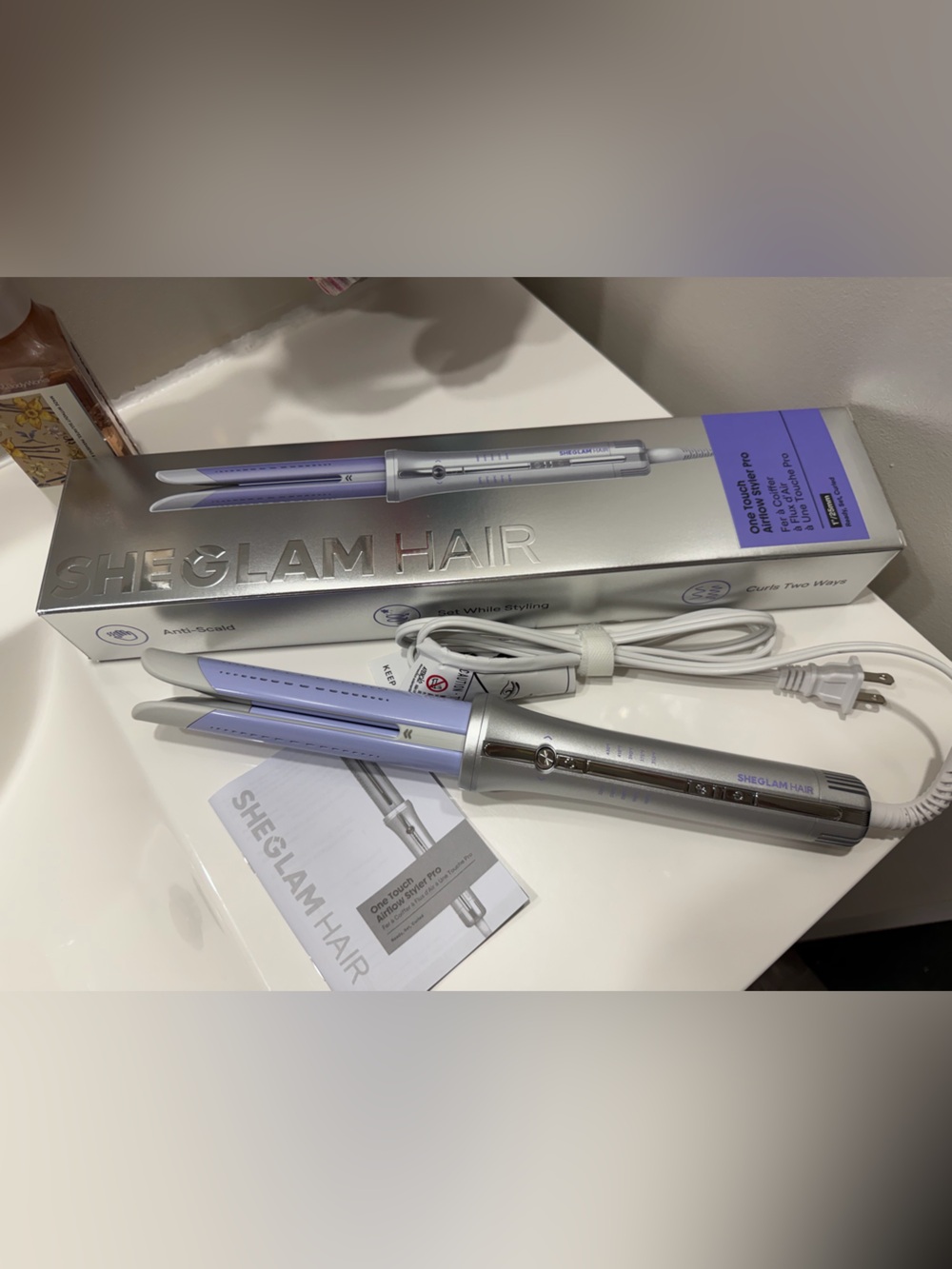 SheGlam Lavender Ceramic 3-Barrel Curling Iron